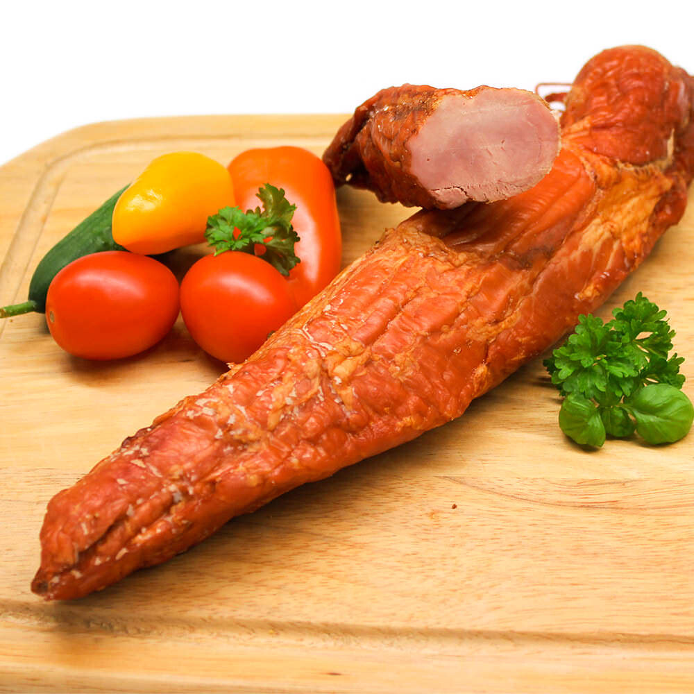 Traditionell geräuchertes Schweinefilet aus eigener Herstellung - Wur ...